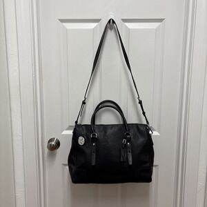 Tumi Voyageur Small Duffle Bag Black Leather Top Handle Crossbody Strap